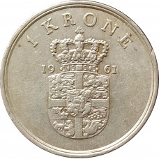 1 крона 1961 Дания из оборота