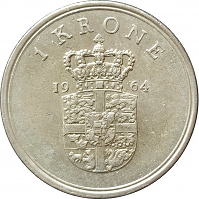 1 крона 1964 Дания из оборота