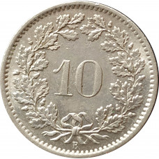 10 раппенов 1965 Швейцария B из оборота