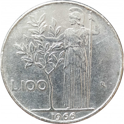 100 лир 1966 Италия из оборота