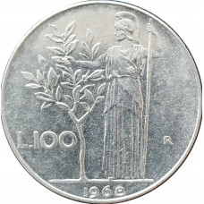 100 лир 1968 Италия из оборота
