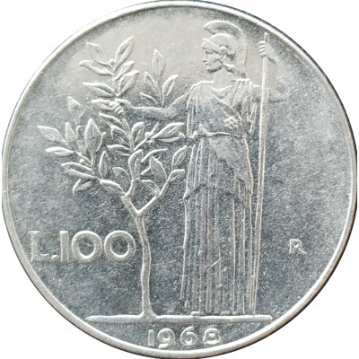 100 лир 1968 Италия из оборота