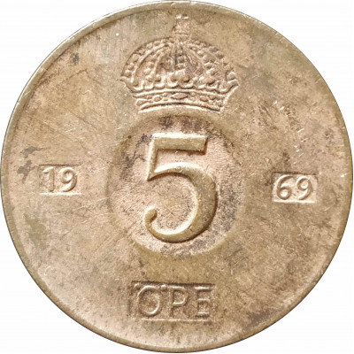 5 эре 1969 Швеция из оборота