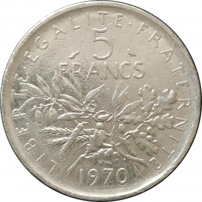 5 франков 1970 Франция из оборота