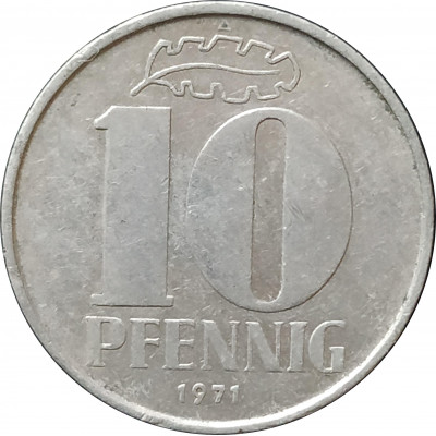 10 пфеннигов 1971 Германия A из оборота
