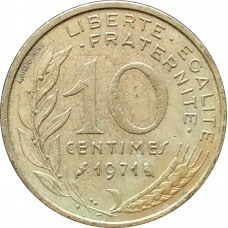 10 сантимов 1971 Франция из оборота