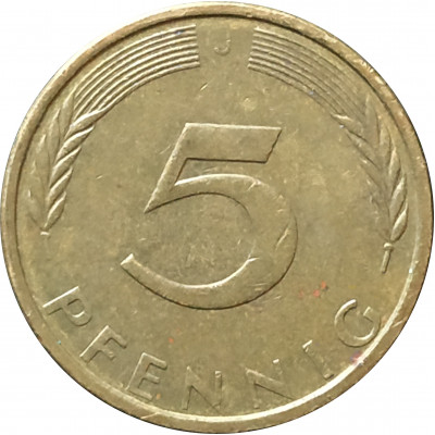 5 пфеннигов 1972 Германия ФРГ J из оборота 5 пфеннигов 1972 Германия ФРГ J из оборота