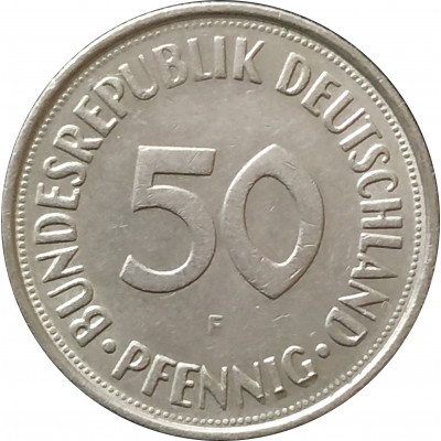 50 пфеннигов 1972 Германия F из оборота 50 пфеннигов 1972 Германия F из оборота