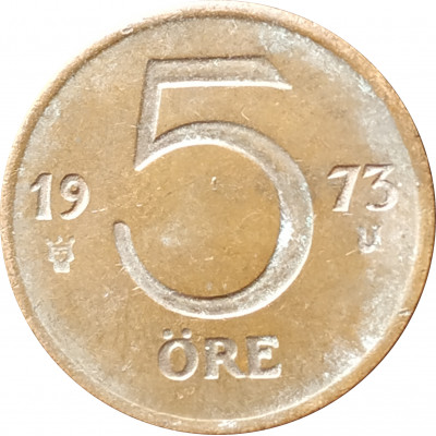 5 эре 1973 Швеция из оборота 5 эре 1973 Швеция из оборота