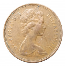 2 новых пенса 1976 Великобритания из оборота