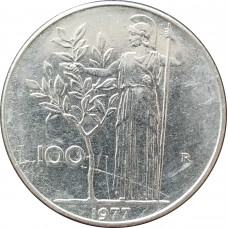 100 лир 1977 Италия из оборота