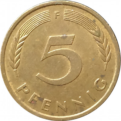 5 пфеннигов 1978 Германия F из оборота 5 пфеннигов 1978 Германия F из оборота