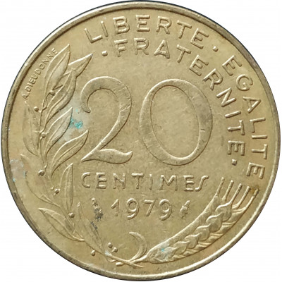 20 сантимов 1979 Франция из оборота