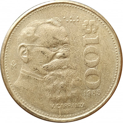 100 песо 1985 Мексика из оборота 100 песо 1985 Мексика из оборота