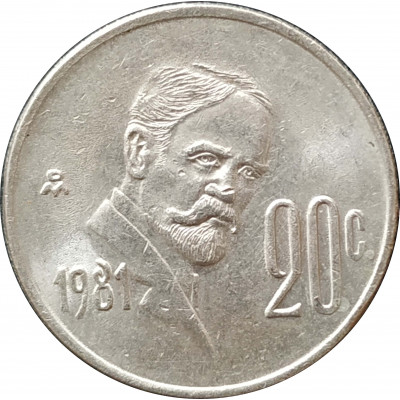 20 сентаво 1981 Мексика из оборота 20 сентаво 1981 Мексика из оборота