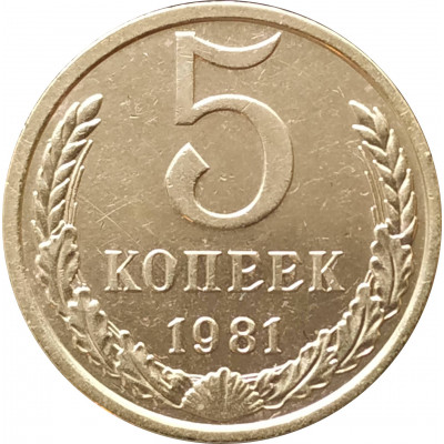 5 копеек 1981 очищенные 5 копеек 1981 очищенные