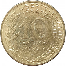 10 сантимов 1982 Франция из оборота