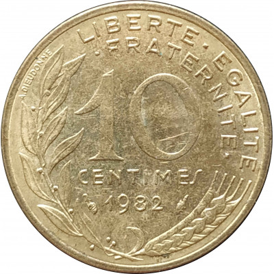 10 сантимов 1982 Франция из оборота 10 сантимов 1982 Франция из оборота