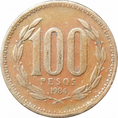 100 песо 1984 Чили из оборота