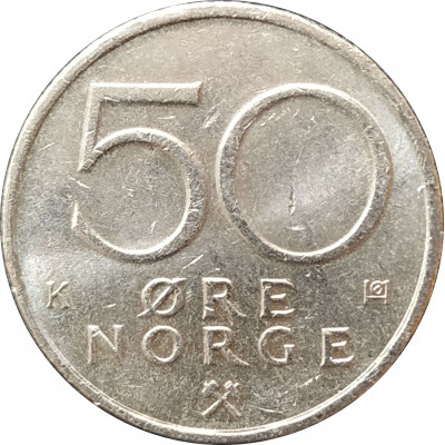 50 эре 1986 Норвегия из оборота 50 эре 1986 Норвегия из оборота