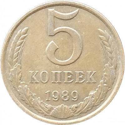 5 копеек 1989 в патине 5 копеек 1989 в патине