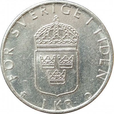 1 крона 1990 Швеция из оборота 1 крона 1990 Швеция из оборота