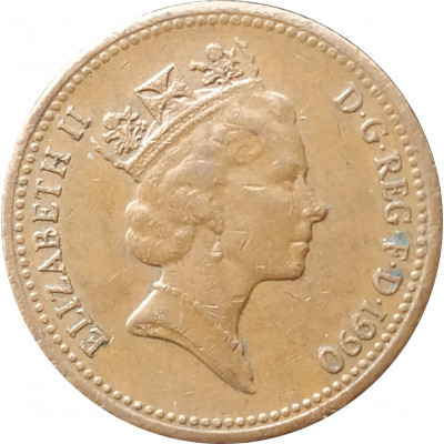 1 пенни 1990 Великобритания из оборота 1 пенни 1990 Великобритания из оборота