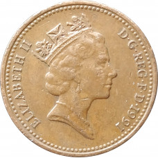 1 пенни 1991 Великобритания из оборота