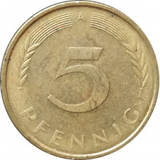 5 пфеннигов 1991 Германия A из оборота