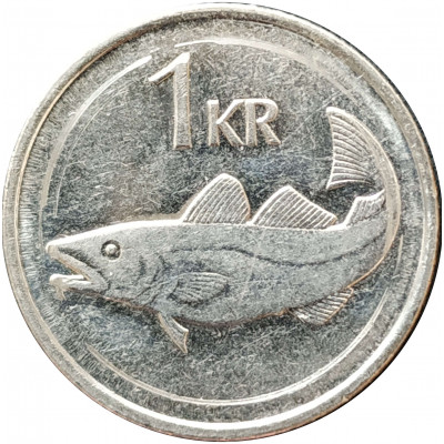 1 крона 1992 Исландия из оборота 1 крона 1992 Исландия из оборота