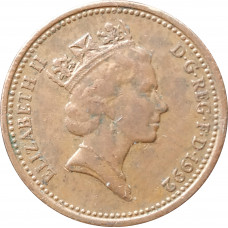 1 пенни 1992 Великобритания из оборота