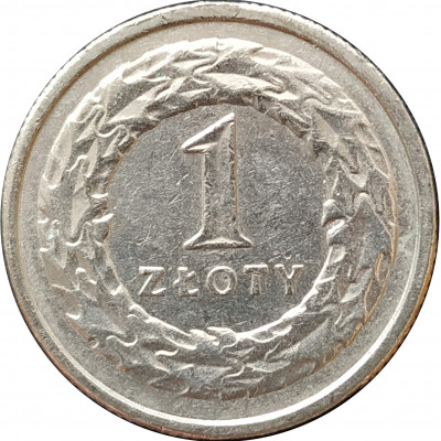 1 злотый 1993 Польша из оборота 1 злотый 1993 Польша из оборота