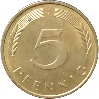 5 пфеннигов 1993 Германия J из оборота