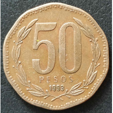 50 песо 1993 Чили из оборота