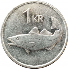 1 крона 1994 Исландия из оборота