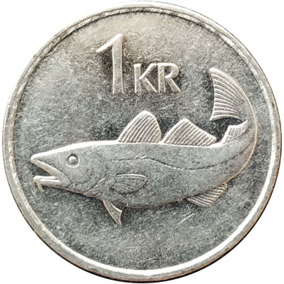 1 крона 1994 Исландия из оборота 1 крона 1994 Исландия из оборота