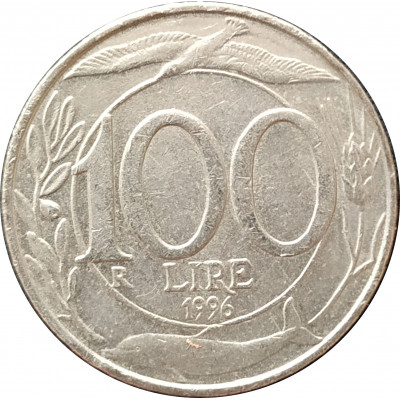 100 лир 1996 Италия из оборота