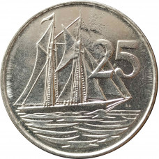 25 центов 1996 Каймановы острова из оборота