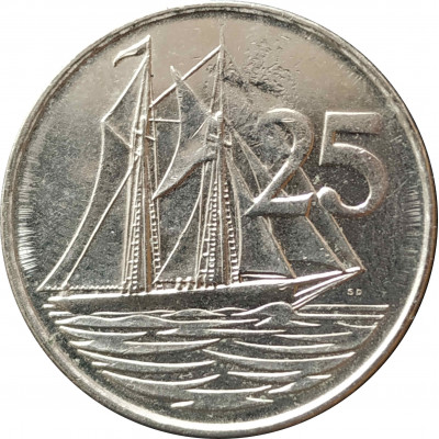 25 центов 1996 Каймановы острова из оборота