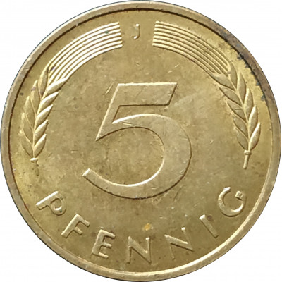 5 пфеннигов 1996 Германия J из оборота