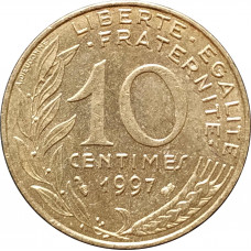 10 сантимов 1997 Франция из оборота