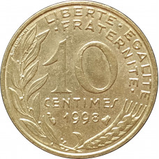 10 сантимов 1998 Франция из оборота