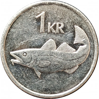 1 крона 1999 Исландия из оборота 1 крона 1999 Исландия из оборота