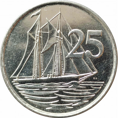 25 центов 1999 Каймановы острова из оборота