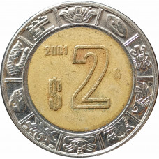 2 песо 2001 Мексика из оборота