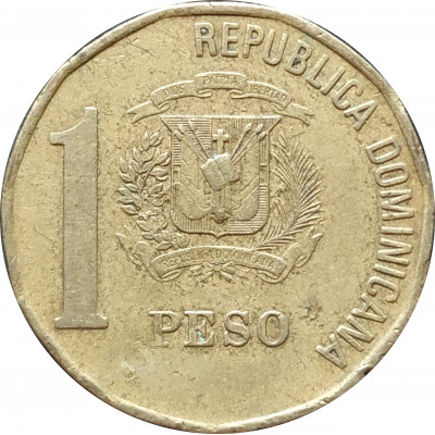 1 песо 2002 Доминикана из оборота