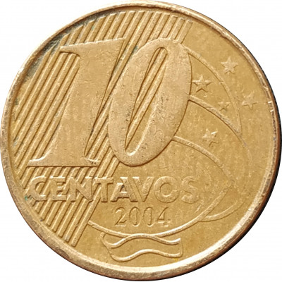 10 сентаво 2004 Бразилия из оборота 10 сентаво 2004 Бразилия из оборота