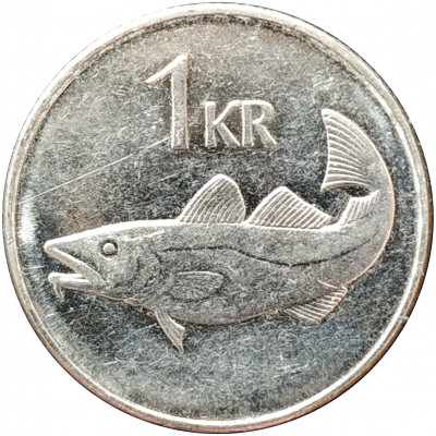 1 крона 2005 Исландия из оборота
