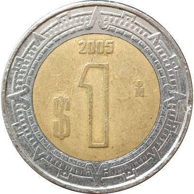 1 песо 2005 Мексика из оборота