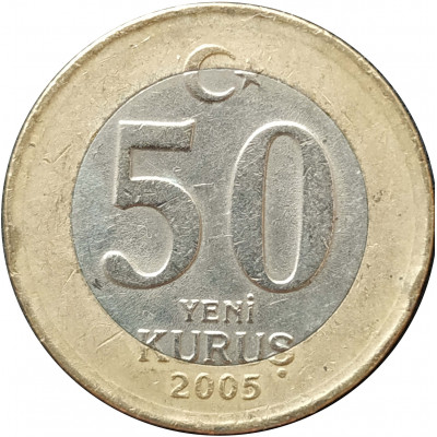50 новых курушей 2005 Турция из оборота